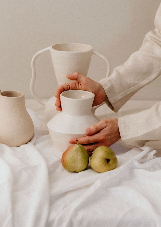 Float Vase in White or Terracotta