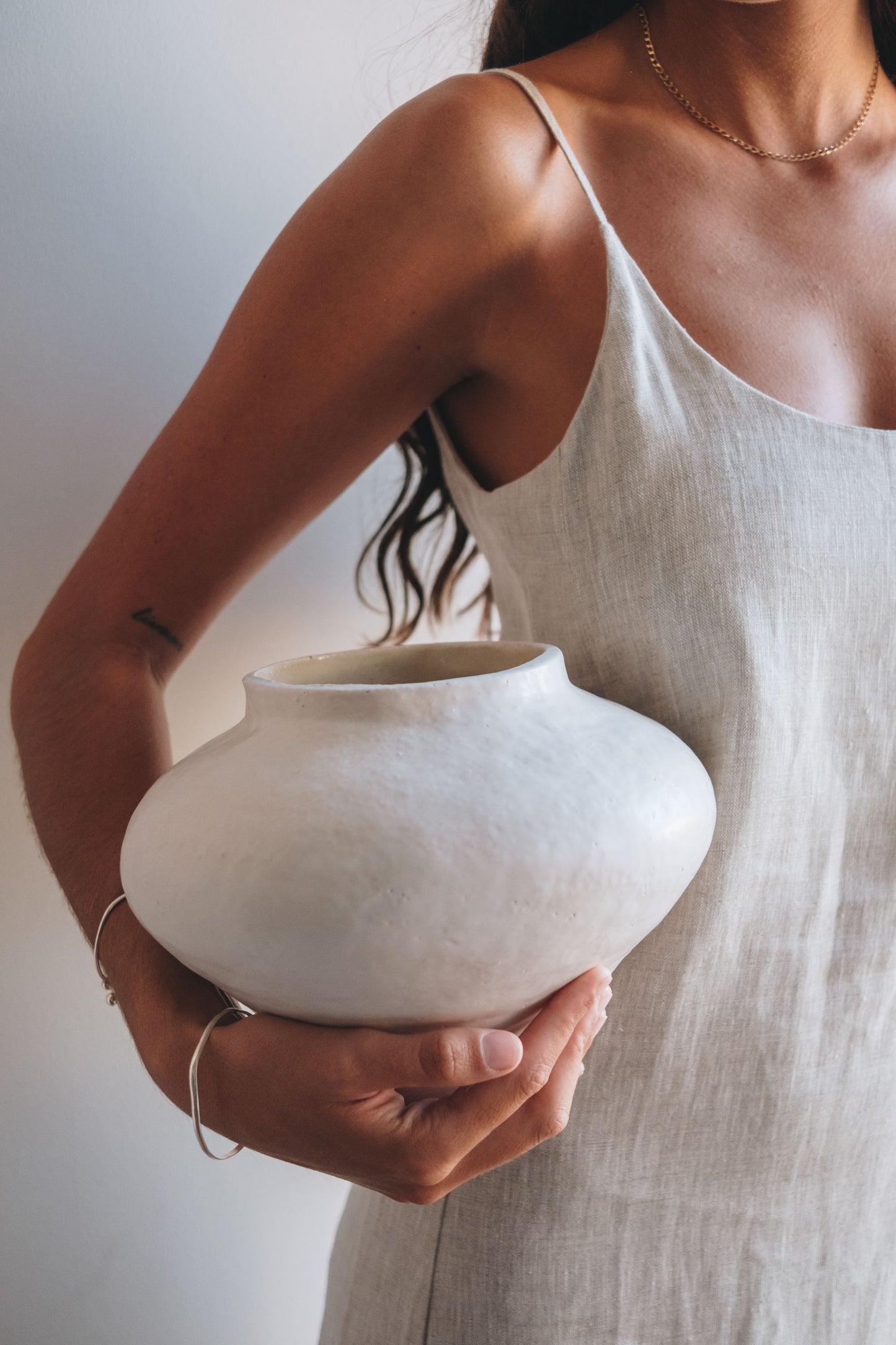 Cedar Vase in White