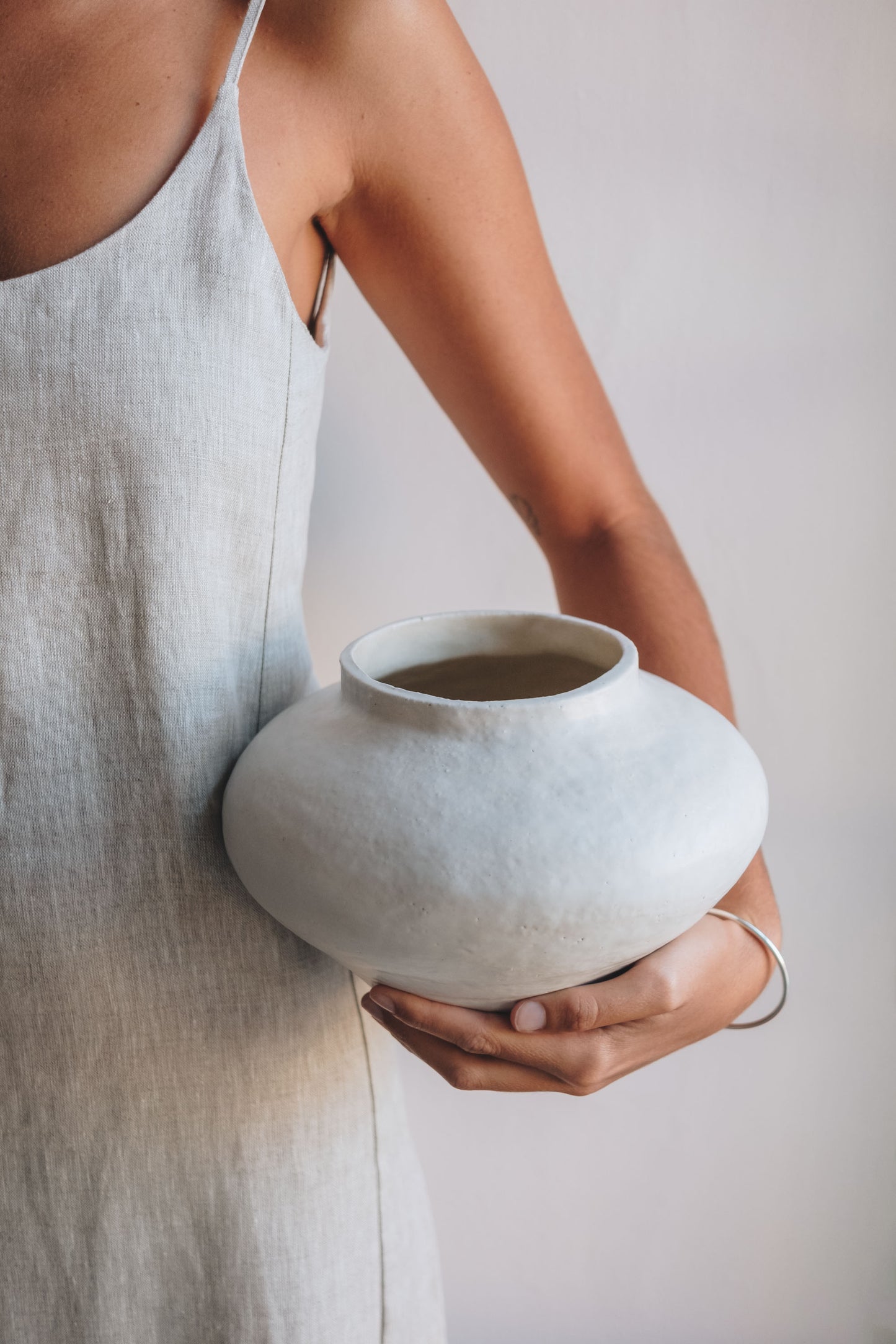 Cedar Vase in White