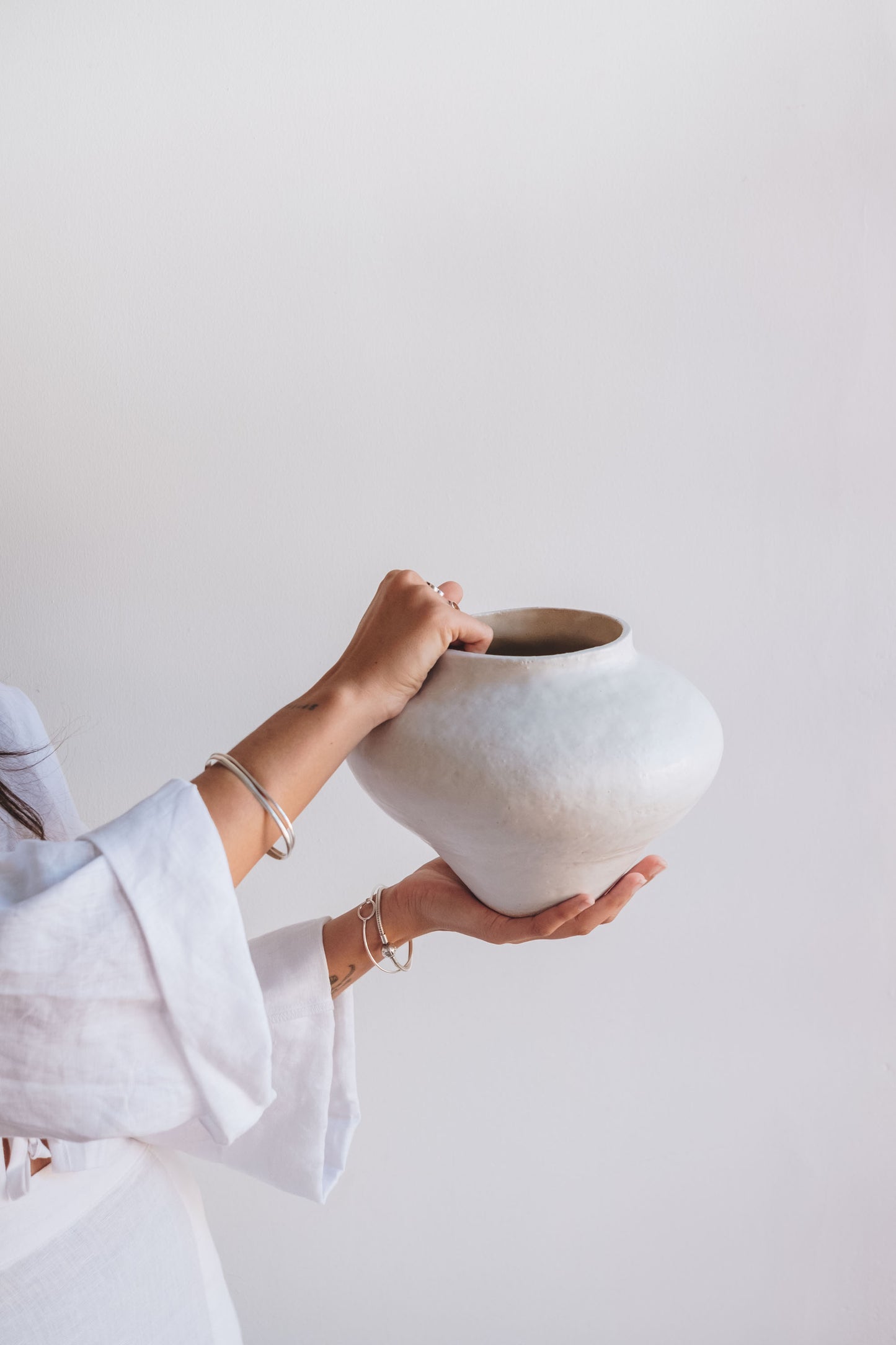 Cedar Vase in White