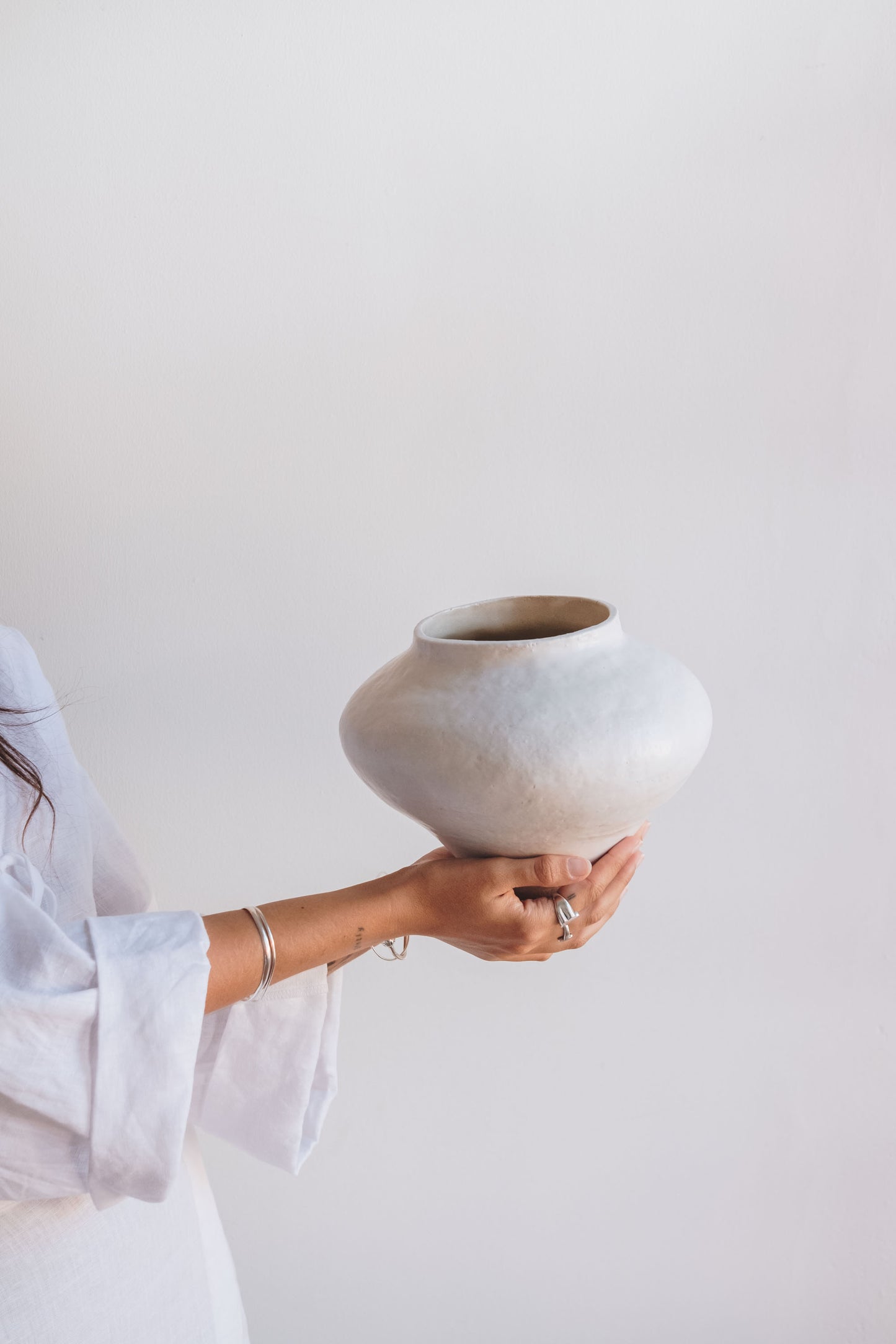 Cedar Vase in White